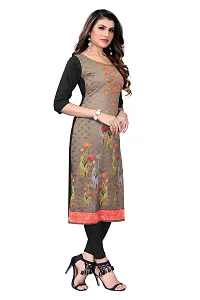 GROWMORE Women's Crepe Digital Print Straight Kurta (XXL, Cream)-thumb3