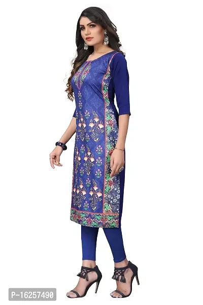 GROWMORE Women's Crepe Digital Print Straight Kurta(Pack of 2) (M, Blue  Dodge Blue)-thumb4