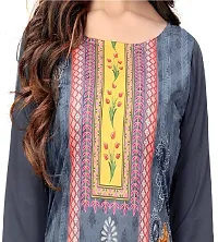 GROWMORE Women's Crepe Digital Print Straight Kurta(Pack of 2) (S, Grey  Blue Grey)-thumb4