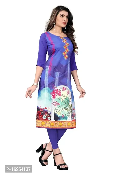 GROWMORE Women's Crepe Digital Print Straight Kurta(Pack of 2) (XL, Blue  Blue VIOLOT)-thumb3