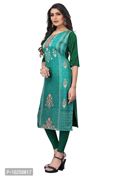 GROWMORE Women's Crepe Digital Print Straight Kurta(Pack of 2) (XL, Dark Blue  SEA Green)-thumb5