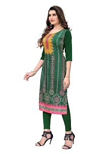 GROWMORE Women's Crepe Digital Print Straight Kurta(Pack of 2) (XL, Black  Light Green)-thumb3