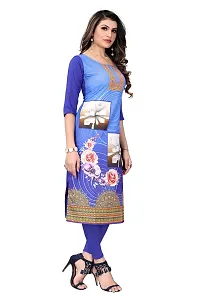 GROWMORE Women's Crepe Digital Print Straight Kurta(Pack of 2) (M, Blue  Forest Green)-thumb4