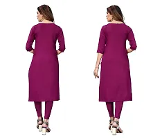 GROWMORE Women's Crepe Digital Print Straight Kurta(Pack of 2) (XL, Purple  Medium RED)-thumb1