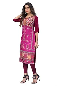 GROWMORE Women's Crepe Digital Print Straight Kurta(Pack of 2) (L, Black  Medium RED)-thumb3