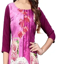 GROWMORE Women's Crepe Digital Print Straight Kurta(Pack of 2) (L, Purple  Green)-thumb4