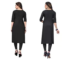 GROWMORE Women's Crepe Digital Print Straight Kurta(Pack of 2) (M, Black  RED Black)-thumb1