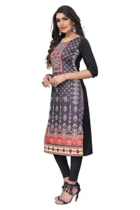 GROWMORE Women's Crepe Digital Print Straight Kurta(Pack of 2) (L, Green  RED Black)-thumb3