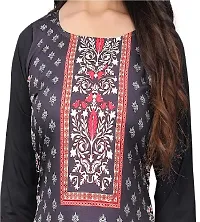 GROWMORE Women's Crepe Digital Print Straight Kurta (XXL, Black)-thumb4