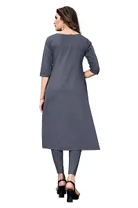 Stylish Grey Crepe A Line Kurtas For Women-thumb1