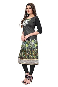 GROWMORE Women's Crepe Digital Print Straight Kurta(Pack of 2) (XL, Black  Dark Black)-thumb3