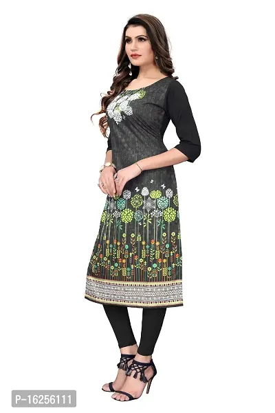 GROWMORE Women's Crepe Digital Print Straight Kurta(Pack of 2) (XL, Black  Dark Black)-thumb4