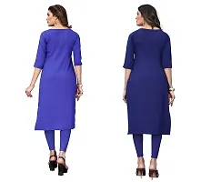 GROWMORE Women's Crepe Digital Print Straight Kurta(Pack of 2) (XL, Blue  Blue VIOLOT)-thumb1