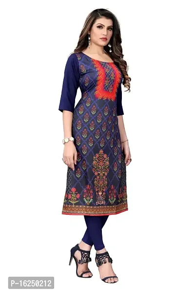 GROWMORE Women's Crepe Digital Print Straight Kurta(Pack of 2) (S, Dark BLIE  Dark Green)-thumb3