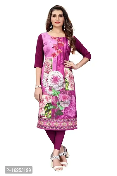 Purple Crepe A Line Kurtas For Women