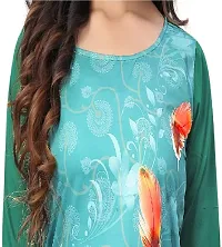 GROWMORE Women's Crepe Digital Print Straight Kurta (S, Green)-thumb4