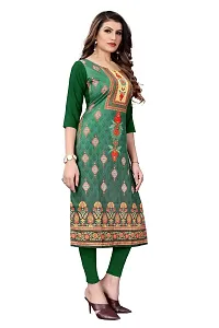 GROWMORE Women's Crepe Digital Print Straight Kurta(Pack of 2) (M, Green  Dark Blue)-thumb2