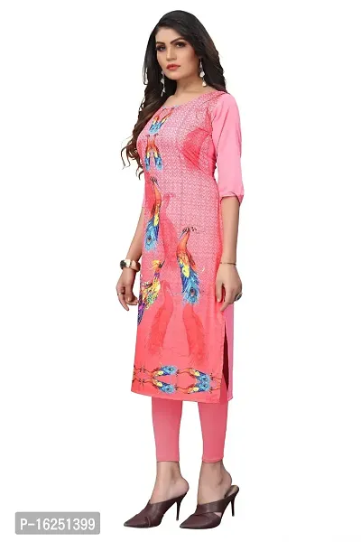 GROWMORE Women's Crepe Digital Print Straight Kurta(Pack of 2) (XL, Black  Rose Pink)-thumb4