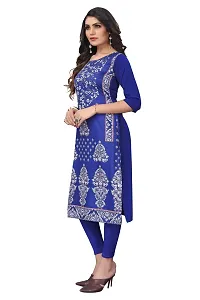 GROWMORE Women's Crepe Digital Print Straight Kurta(Pack of 2) (XXL, Green  Blue)-thumb3