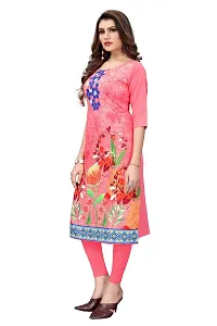 GROWMORE Women's Crepe Digital Print Straight Kurta(Pack of 2) (XXL, Grey  Peach)-thumb3