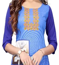 GROWMORE Women's Crepe Digital Print Straight Kurta(Pack of 2) (M, Blue  Purple)-thumb4