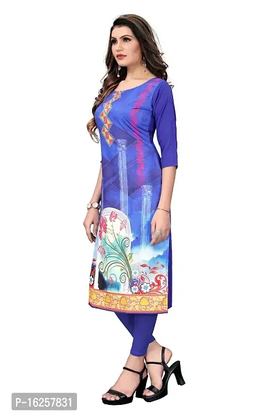 GROWMORE Women's Crepe Digital Print Straight Kurta(Pack of 2) (XXL, Peach  Blue)-thumb5