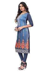 GROWMORE Women's Crepe Digital Print Straight Kurta(Pack of 2) (M, Peach  Blue Grey)-thumb3