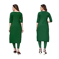 GROWMORE Women's Crepe Digital Print Straight Kurta(Pack of 2) (M, Green  Dark Green)-thumb1