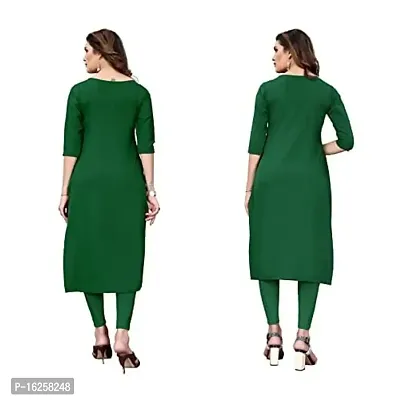 GROWMORE Women's Crepe Digital Print Straight Kurta(Pack of 2) (M, Green  Dark Green)-thumb2