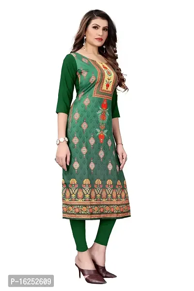 GROWMORE Women's Crepe Digital Print Straight Kurta(Pack of 2) (L, Green  Pink)-thumb3