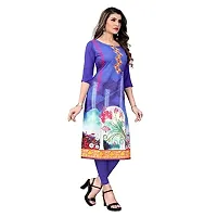 GROWMORE Women's Crepe Digital Print Straight Kurta(Pack of 2) (XL, Blue  DEEP Pink)-thumb3