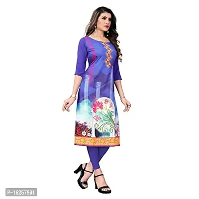 GROWMORE Women's Crepe Digital Print Straight Kurta(Pack of 2) (XL, Blue  DEEP Pink)-thumb4