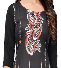 GROWMORE Women's Crepe Digital Print Straight Kurta(Pack of 2) (XL, Black  DEEP Pink)-thumb4