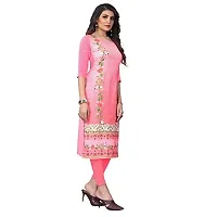 GROWMORE Women's Crepe Digital Print Straight Kurta(Pack of 2) (XL, Peach  Dark Black)-thumb3