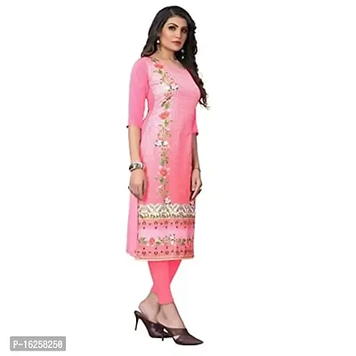 GROWMORE Women's Crepe Digital Print Straight Kurta(Pack of 2) (XL, Peach  Dark Black)-thumb4