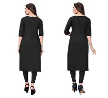 GROWMORE Women's Crepe Digital Print Straight Kurta(Pack of 2) (XL, Black  Dark Black)-thumb1