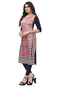 GROWMORE Women's Crepe Digital Print Straight Kurta(Pack of 2) (S, Purple  LIGHIT SAMON)-thumb3