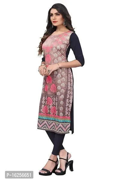 GROWMORE Women's Crepe Digital Print Straight Kurta(Pack of 2) (S, Purple  LIGHIT SAMON)-thumb4