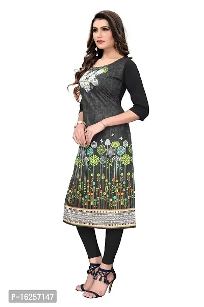 GROWMORE Women's Crepe Digital Print Straight Kurta(Pack of 2) (XL, Blue  Dark Black)-thumb4