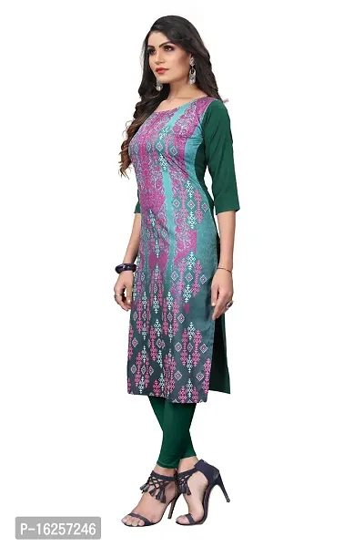 GROWMORE Women's Crepe Digital Print Straight Kurta(Pack of 2) (XXL, Black  Olive Green)-thumb4