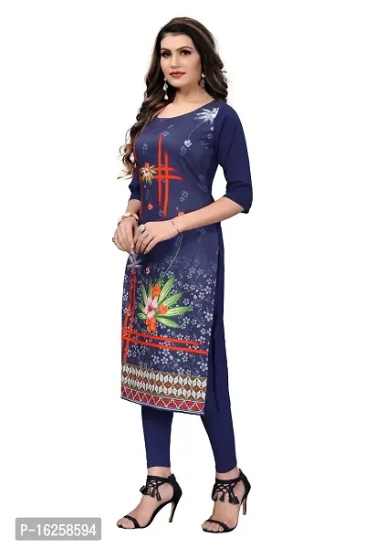 GROWMORE Women's Crepe Digital Print Straight Kurta(Pack of 2) (XXL, Blue  Dark Blue)-thumb4