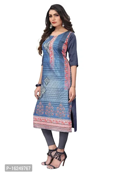 GROWMORE Women's Crepe Digital Print Straight Kurta(Pack of 2) (XXL, Green  Grey)-thumb4