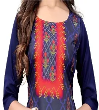 GROWMORE Women's Crepe Digital Print Straight Kurta(Pack of 2) (M, Dark Blue  Light Green)-thumb4