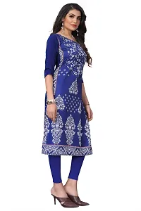 GROWMORE Women's Crepe Digital Print Straight Kurta(Pack of 2) (S, Peach  Blue VIOLOT)-thumb3