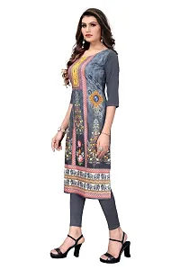 GROWMORE Women's Crepe Digital Print Straight Kurta(Pack of 2) (XXL, Purple  Grey)-thumb3