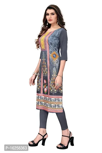 GROWMORE Women's Crepe Digital Print Straight Kurta(Pack of 2) (XXL, Purple  Grey)-thumb4