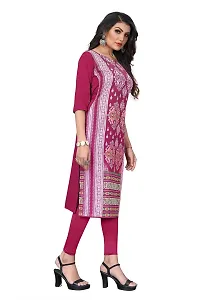 GROWMORE Women's Crepe Digital Print Straight Kurta(Pack of 2) (L, Peach  DEEP Pink)-thumb3