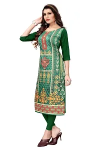 GROWMORE Women's Crepe Digital Print Straight Kurta(Pack of 2) (XL, Black  Forest Green)-thumb3