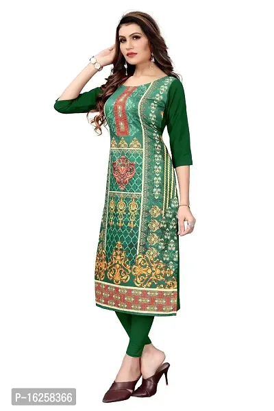 GROWMORE Women's Crepe Digital Print Straight Kurta(Pack of 2) (XL, Black  Forest Green)-thumb4