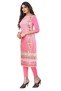 GROWMORE Women's Crepe Digital Print Straight Kurta(Pack of 2) (M, Peach  Coral Pink)-thumb4